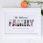 Personalised Photos Inside Family Word Art